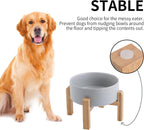 Cuenco de cerámica elevado y elevado para perros de razas pequeñas y medianas, cuenco de agua con soporte, plato de alimentación pesado antideslizante de 6 pulgadas, 3.6 tazas, 28.7 fl oz, 28