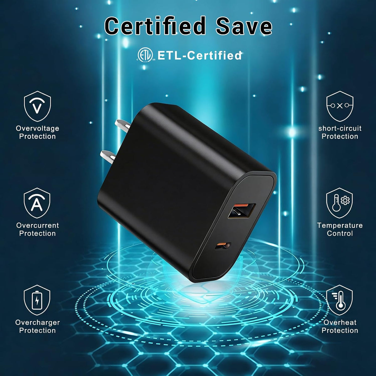 iPhone 18 17 16 15 Cargador de carga rápida tipo C USB C cargadores negro
