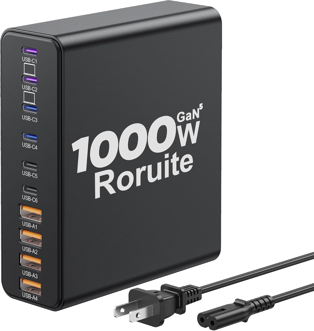 Estación de carga USB C de 1000W, bloque de cargador USB C súper rápido de