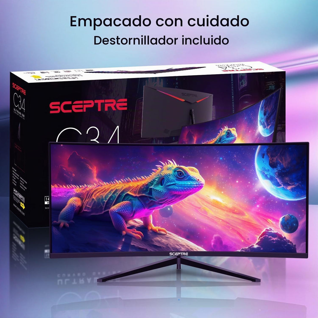 ¡Nuevo! Sceptre - Monitor ultraancho curvado de 34 pulgadas WQHD de...
