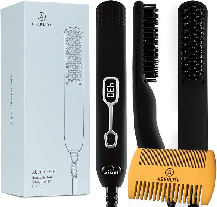 Aberlite EDC - Cepillo profesional para alisar la barba con calefac...