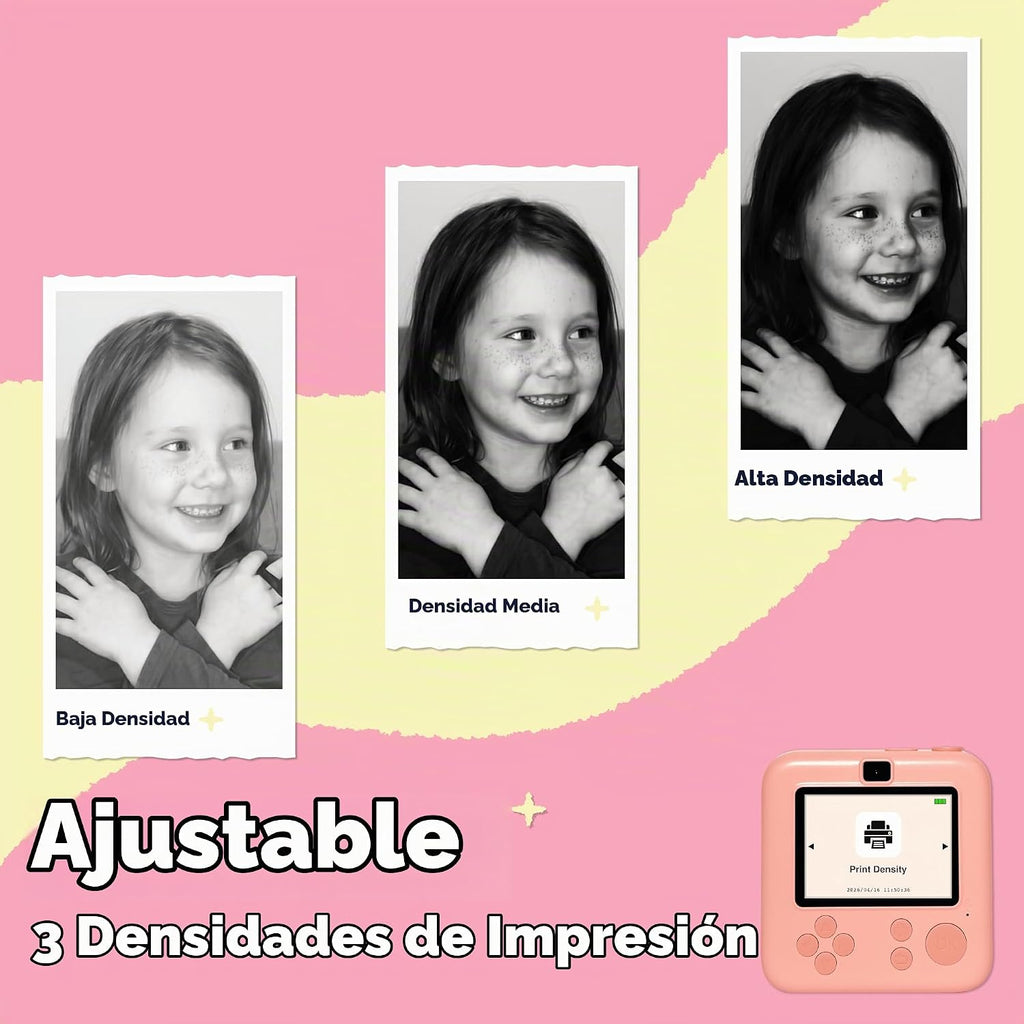 Cámara de impresión instantánea para niños, impresión térmica de tinta cero