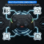Controlador de juego inalámbrico para Android/iPhone/iPad/iOS/Tablet/Windows PC/Switch 2, Bluetooth Teléfono Móvil Gamepad con Joysticks Hall / Hall Triggers/Luces RGB/ Vibración/Giroscopio de seis