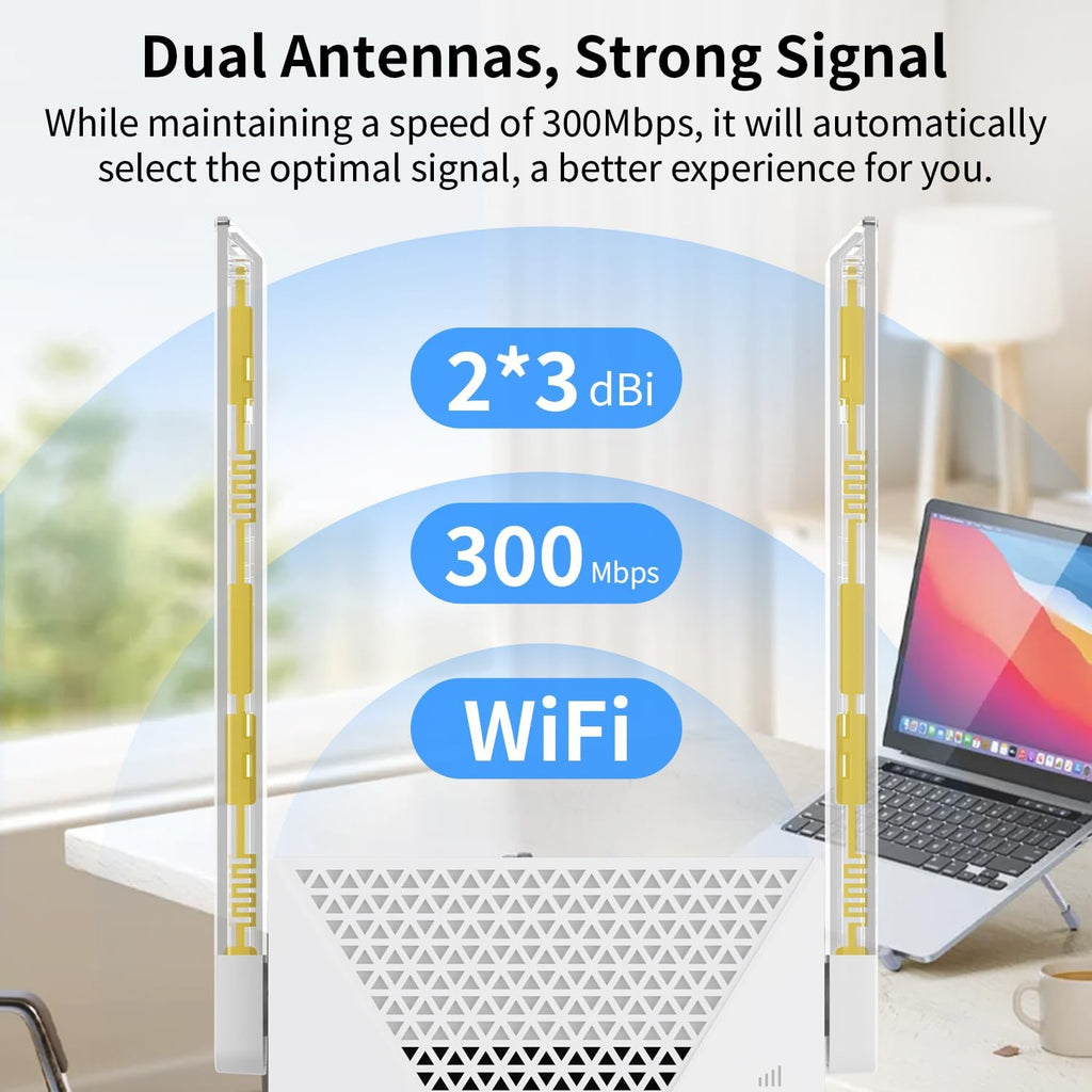 Extensor de Señal WiFi Más Rápido - Cobertura de Hasta