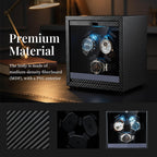 Mcbazel Enrollador de reloj para relojes automáticos, 4 modos de rotación con motor súper silencioso, luz LED azul, almohadas de espuma viscoelástica, regalo para hombres y mujeres [negro]