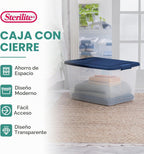 Sterilite Programa de color, gran almacenamiento de plástico transparente