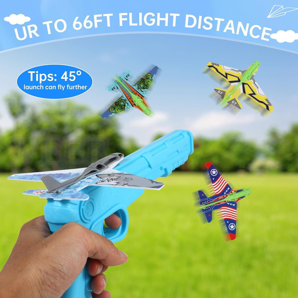 Manmel Paquete de 12 lanzadores de aviones para niños 2