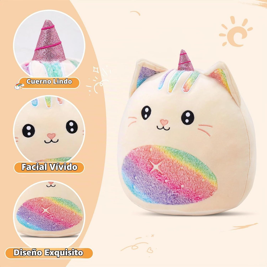 Athionsu - Almohada de peluche de unicornio de 14 pulgadas, suave