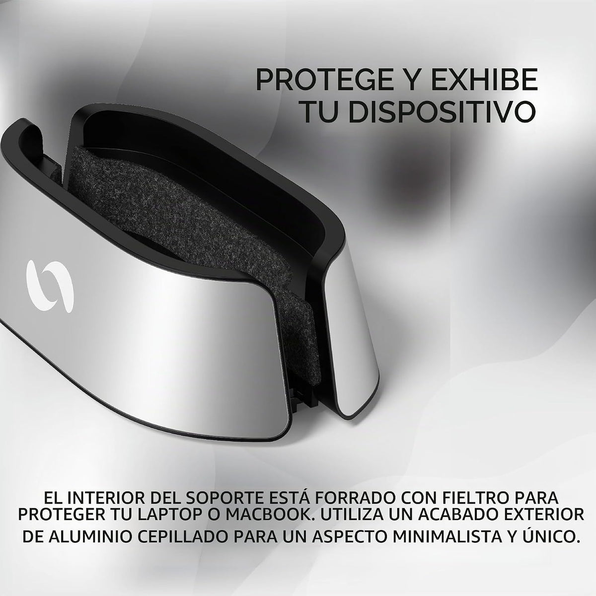 HumanCentric Soporte vertical para laptop en aluminio plateado, sop...