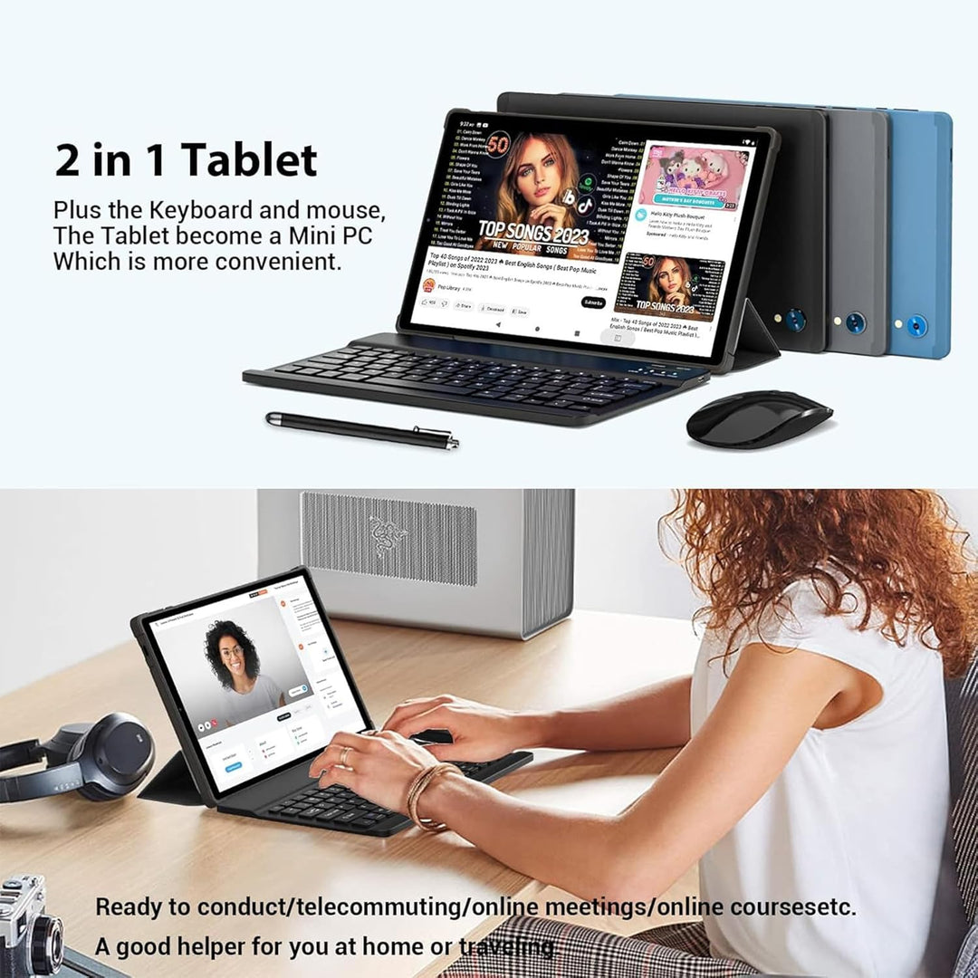 Tableta 2026 con teclado, lápiz óptico y mouse, tabletas Android 13...