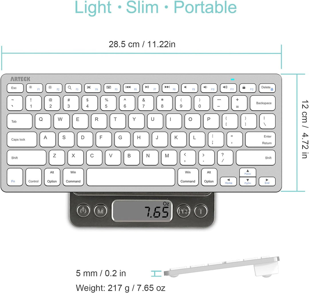 Arteck Teclado Bluetooth ultradelgado compatible con iPad de 10.2 p...