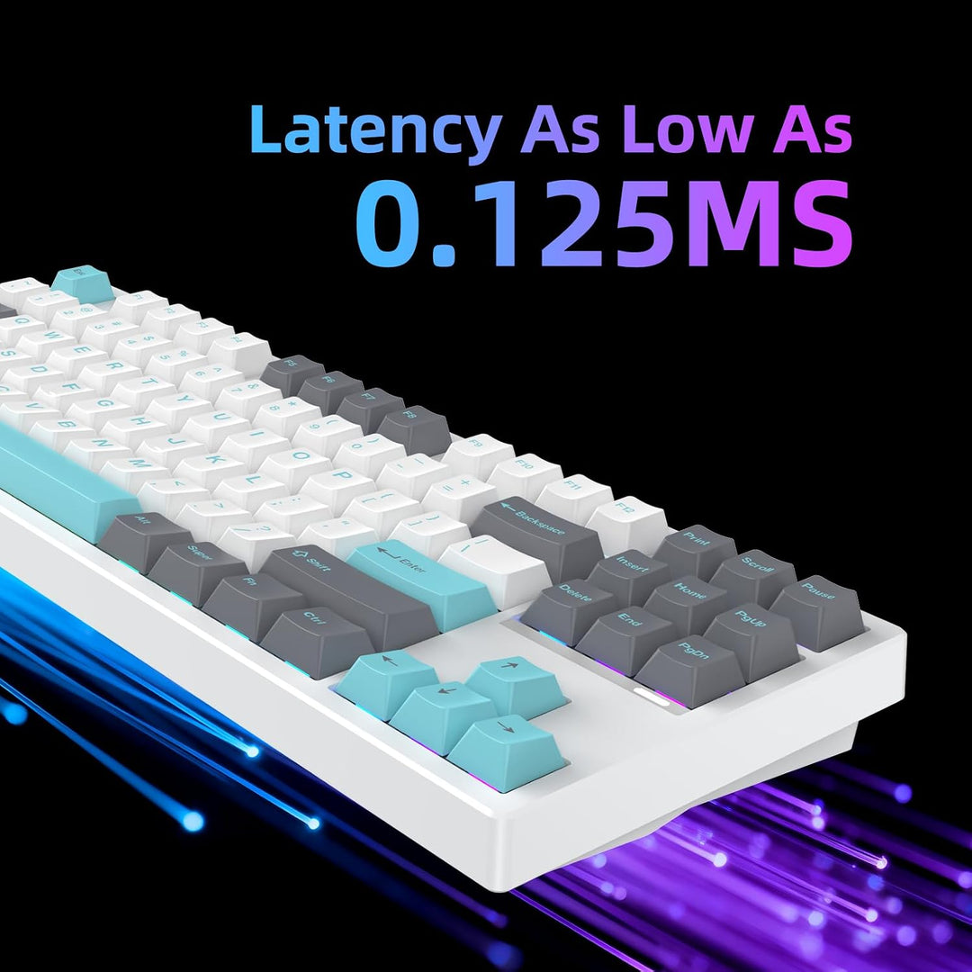 Teclado mecánico con cable IROK FE87 V2, tasa de sondeo dual de 8 K...