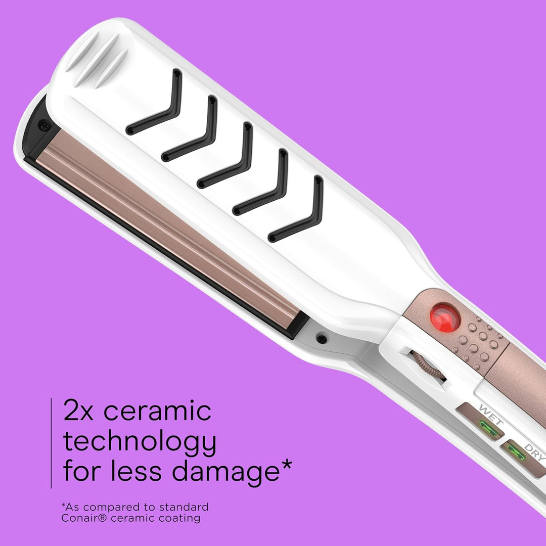 Conair Plancha de Cerámica Doble, Alisadora de Cabello de 1 1\/2 Pu...
