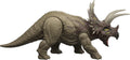 Mattel Jurassic World Wild Roar Triceratops - Figura de acción de dinosaurio, sonidos de rugido, ataque y luces, código de escaneo para juego digital