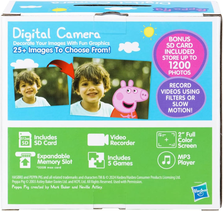 ekids Peppa Pig - Cámara para niños con tarjeta SD, cámara digital...