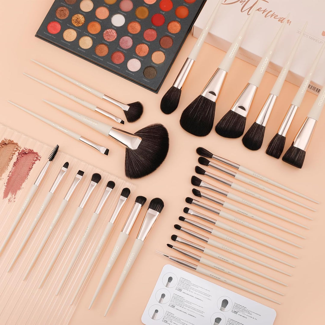 docolor - Juego de 30 brochas de maquillaje profesionales Kabuki si...