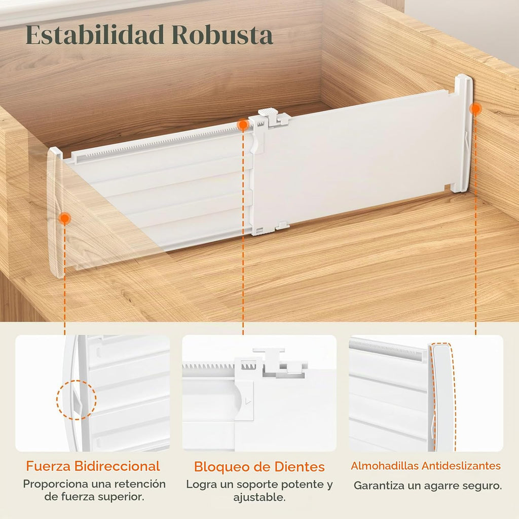 Lifewit Divisores de Cajón de 5" de Alto, Organizadores Ajustables para Cajones Profundos de Ropa