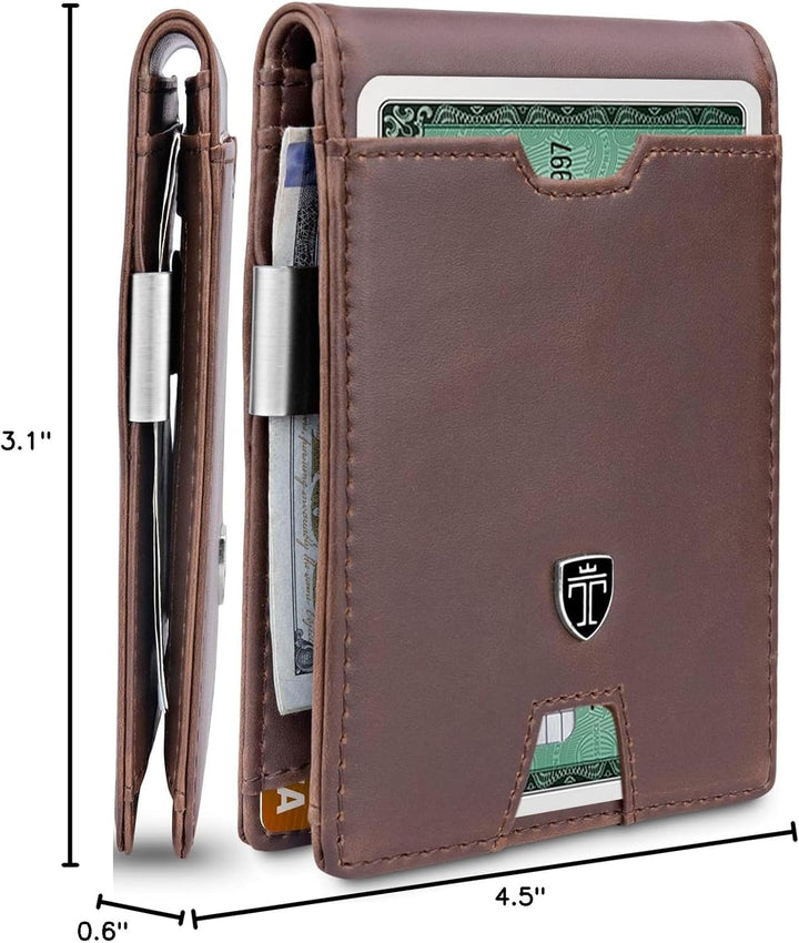 TRAVANDO AUSTIN - Cartera para hombre con clip para dinero, bloqueo...