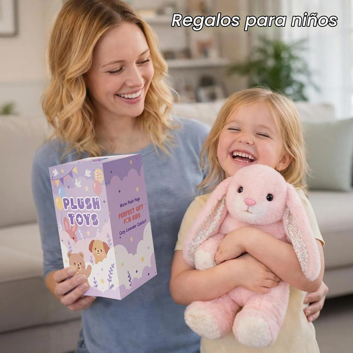 Easfan Juguete de peluche con peso de conejo para microondas para niños de