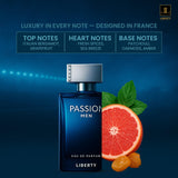 Liberty Eau De Parfum Luxury Passion para hombres, aroma picante au...
