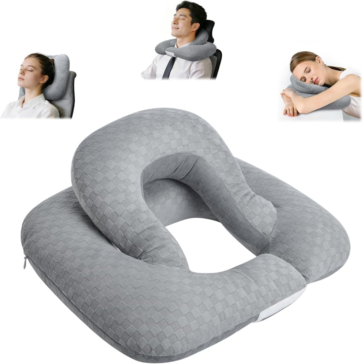 Almohada de cuello de 2 capas para oficina, sillón reclinable y