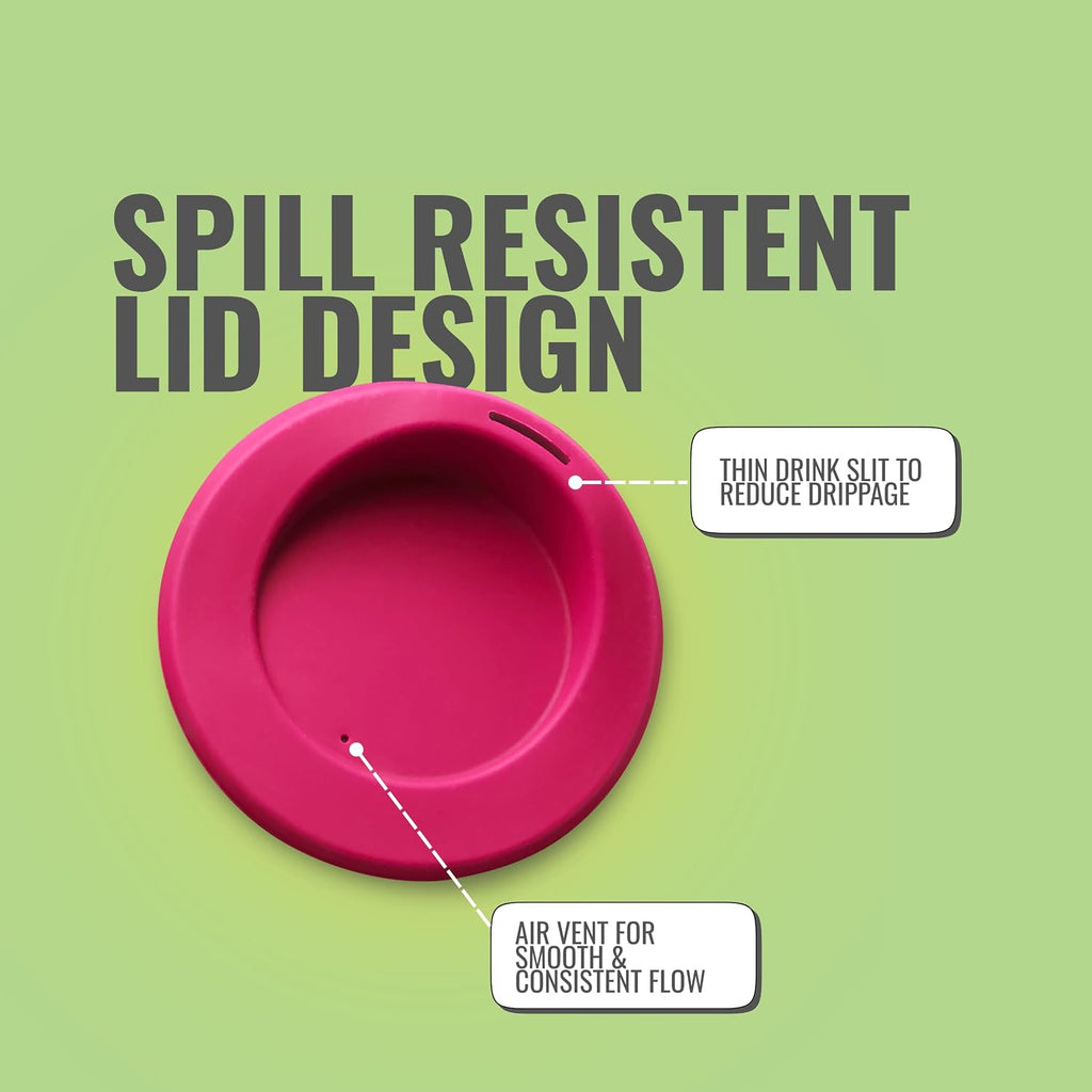 GoSili Vaso de silicona reutilizable con tapa, 100% silicona platino de grado europeo, anillo de acero inoxidable, ecológico, resistente a las manchas, apto para lavavajillas y microondas, 16 onzas