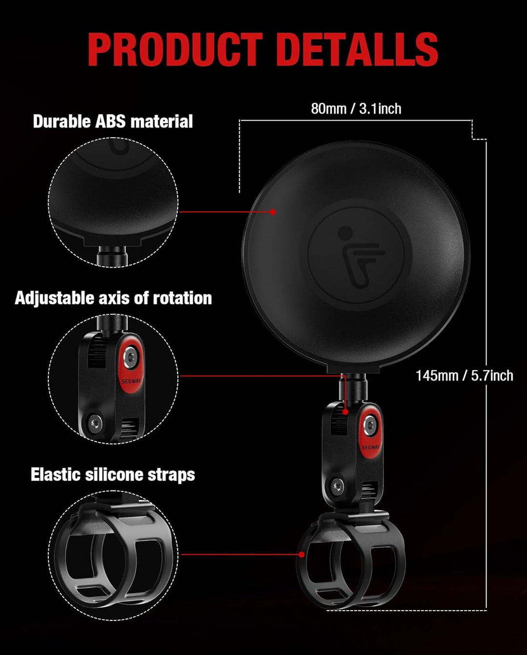 Espejo retrovisor para scooter compatible con Ninebot de