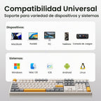 Kisnt KN104 Teclado mecánico inalámbrico, 100% tamaño completo con perilla, Bluetooth/2.4GHz/USB-C, retroiluminación RGB personalizada, interruptor lineal intercambiable en caliente