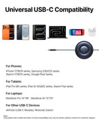 Baseus Cable USB C a USB C, cable de carga rápida retráctil USB C 5A de 100 W, cable de carga USB tipo C preestablecido de 4 etapas para iPhone 17/16/15, MacBook, iPad, Samsung S26/S25/S24+ (3.3 pies)