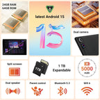 Hakaug Tablet Android de 10 pulgadas, procesador Octa-Core, 24 GB d...