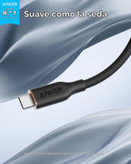 Anker Cable USB C, carga rápida tipo C de 240 W, (paquete de 2, 6 pies, negro + blanco)
