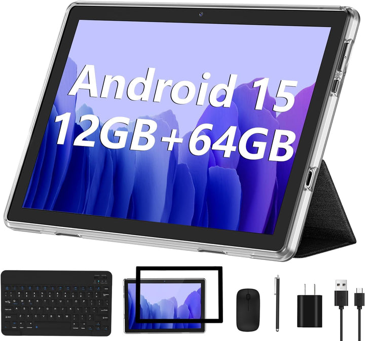 ECOPAD Tableta Android 15, tabletas de 10 pulgadas con teclado y mo...