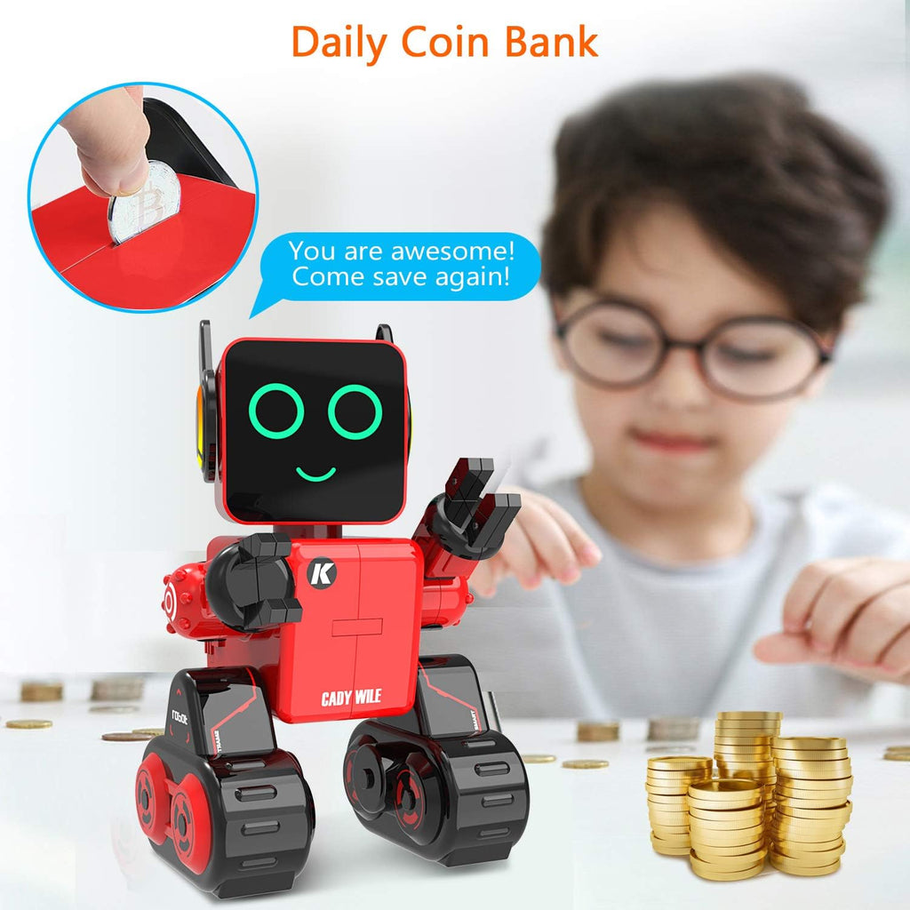 okk Robot de juguete para niños, kit de robot inteligente a control remoto con robótica de control táctil y de sonido, robots inteligentes programables inteligentes con caminar, bailar, cantar, hablar, transferir artículos para niños y niñas (rojo)