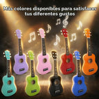 Ukelele soprano para niños, kit de ukelele de madera hawaiana de 21