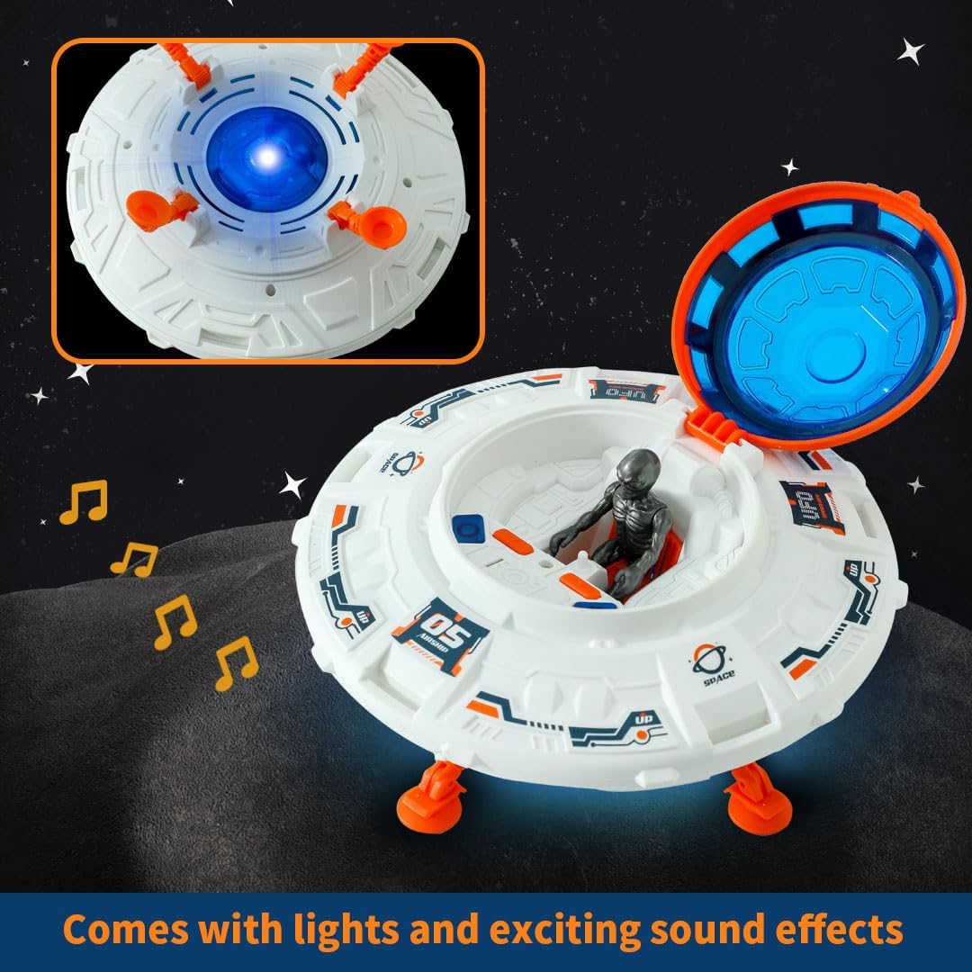 Wbzle Juguete espacial de juguete OVNI con extraterrestre y astrona...