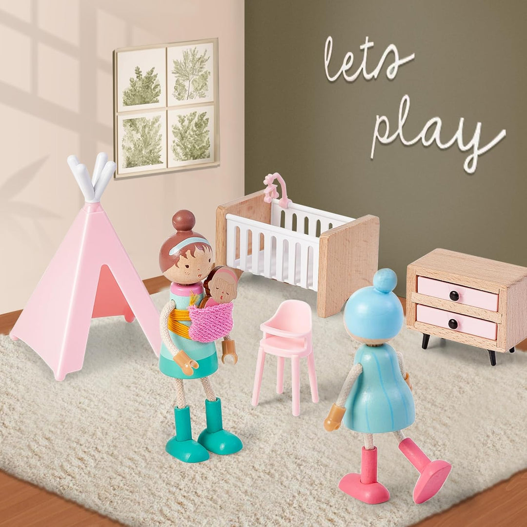 Giant bean Juego de muebles de casa de muñecas de madera de 36 piez...