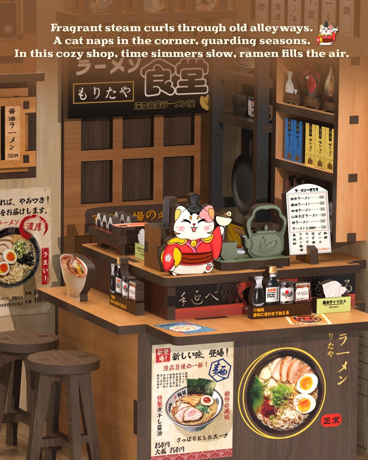 CUTEBEE Kit de rincón de libros - Casa en miniatura DIY Tienda de ramen de