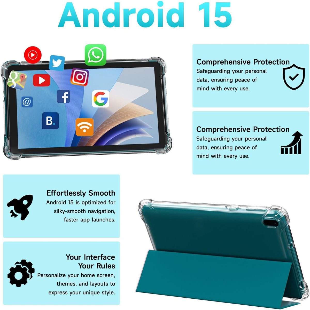 BYANDBY Tablet Android 14.0 de 7 pulgadas, 4GB + 32GB ROM (1TB expa...
