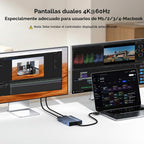 ACASIS Adaptador DisplayLink Dual DP para MacBook Air/Pro M1/M2/M3/M4