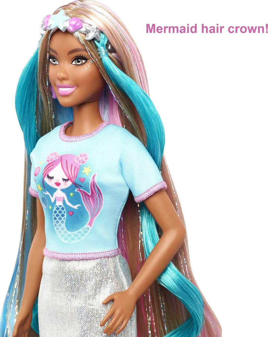 Muñeca Barbie Cabello de Fantasía y Accesorios, Cabello Largo Color...