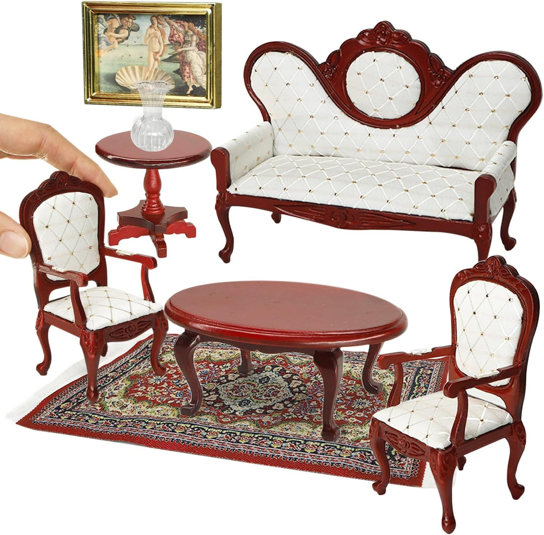 iLAND Juego de muebles de casa de muñecas victoriana, muebles y acc...