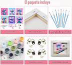 CraftyTime Pack de 6 Kits de Pintura por Números de Dibujos Animados para Niños con Lienzo con Marco, Pintura por Números para Niños de 4-8-12 años, Kits de Pintura Acrílica y al Aceite Fáciles para