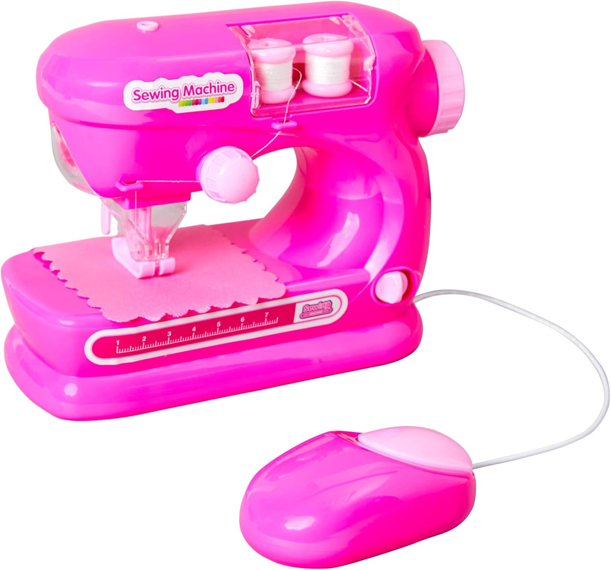 Anker Play 500659/DOM - Máquina de coser para niños con regla y aguja, 6 piezas, color rosa