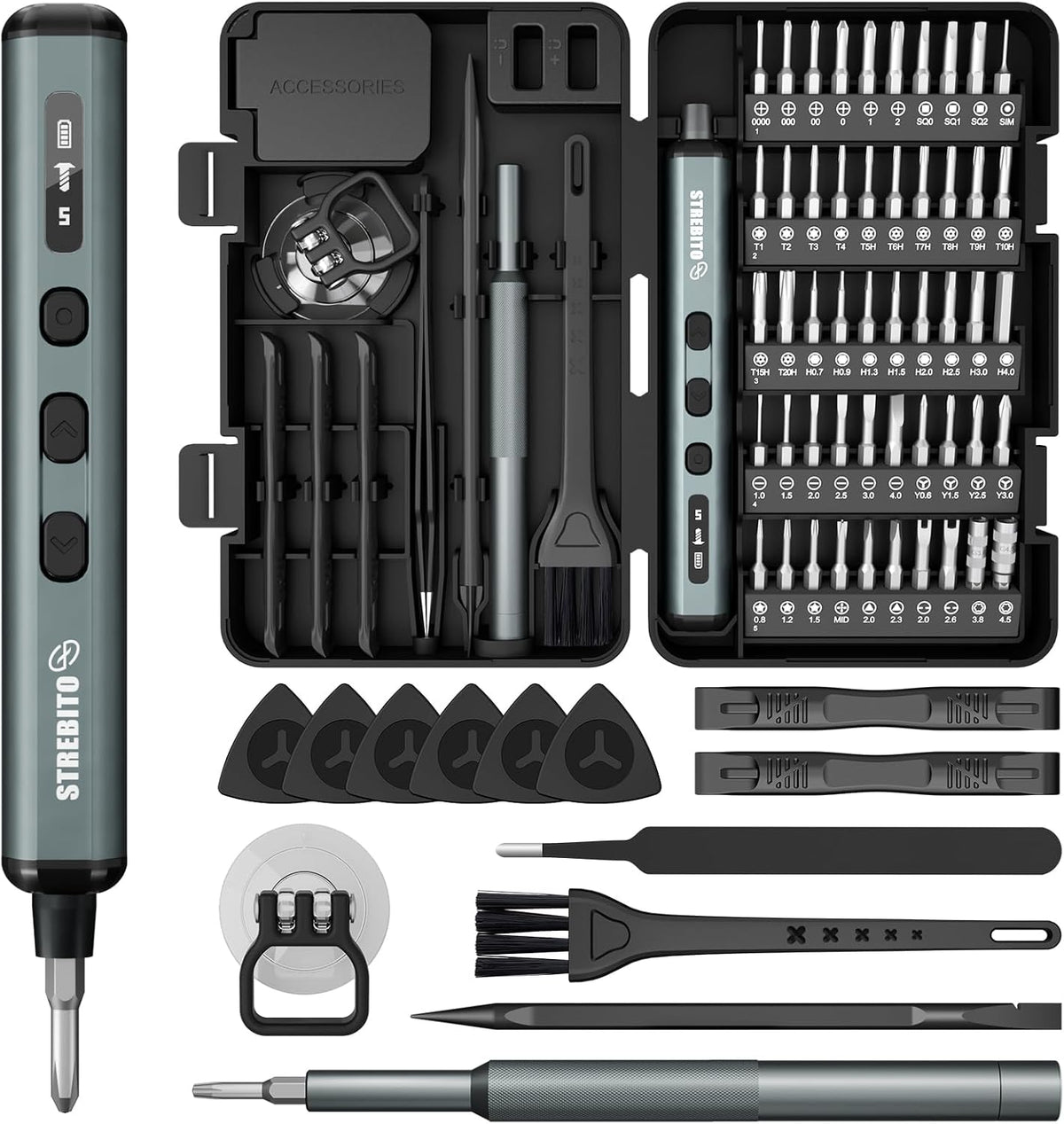 STREBITO Mini Electric Screwdriver, 67 en 1 Kit de Destornillador Eléctrico