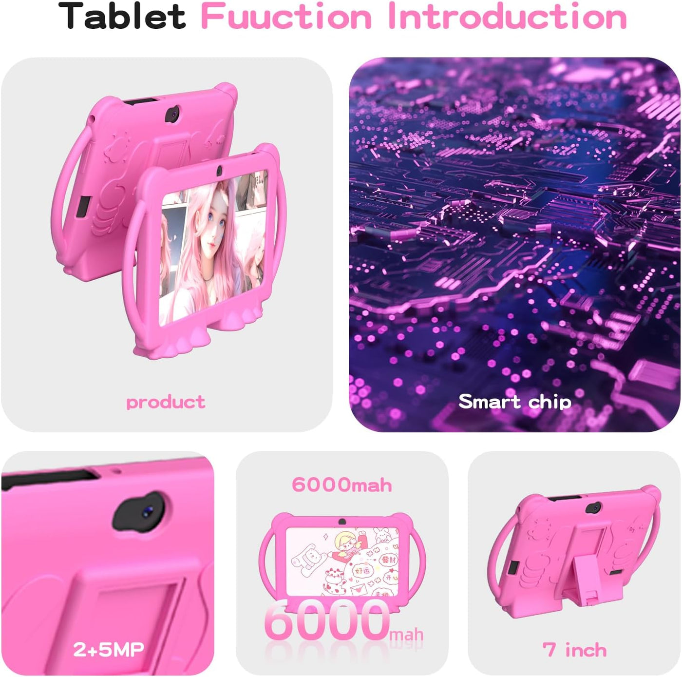 Tablet para niños, tablet de 7 pulgadas para niños 4GB+32GB admite...