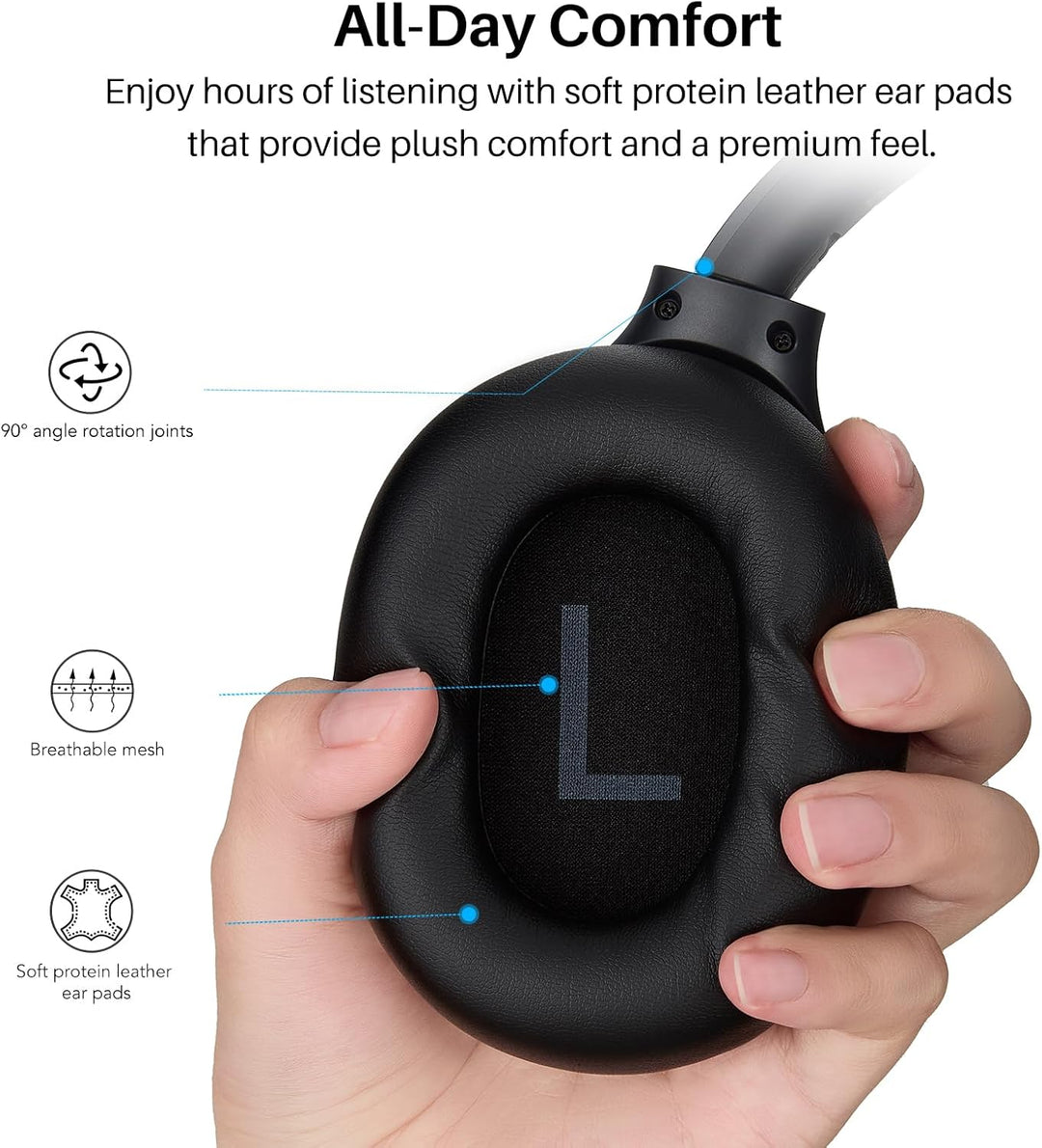 TOZO Auriculares híbridos HT3 con cancelación de ruido, batería de...