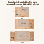 Mesa de rompecabezas con patas, 2 cajones y 6 bandejas de
