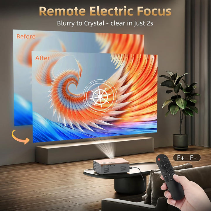 [Enfoque Eléctrico \/ Alto Brillo] Proyector con WiFi y Bluetooth,...
