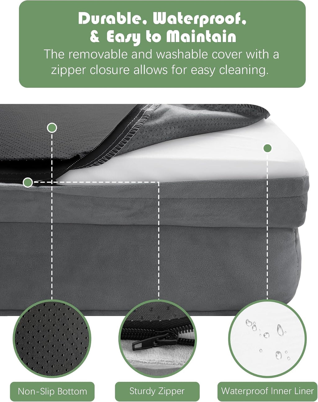 Spotted Play Cama Ortopédica para Perros con Laterales - Camas Sofá para Perros Grandes, Cama Sofá de Espuma de Apoyo para Mascotas con Funda Extraíble Lavable, Forro Impermeable y Base Antideslizante