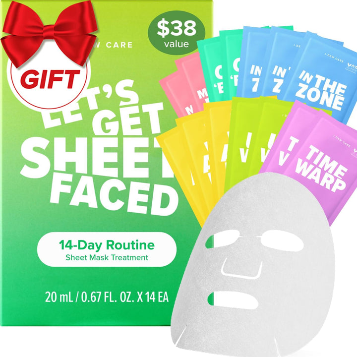 I DEW CARE Let's Get Sheet Faced máscaras faciales, 14 días de...